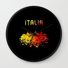 Italy Skyline Design Wall Clock | Blob, Architecture, Rome, Buildings, Travel, Italian, Colorful, Vacation, Italiy, Italia 