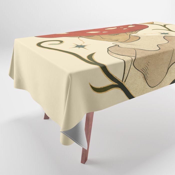 Vintage Fairytale Mushroom Nymph Tablecloth