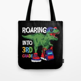 Roaring Into 3rd Grade Student Dinosaur Tote Bag