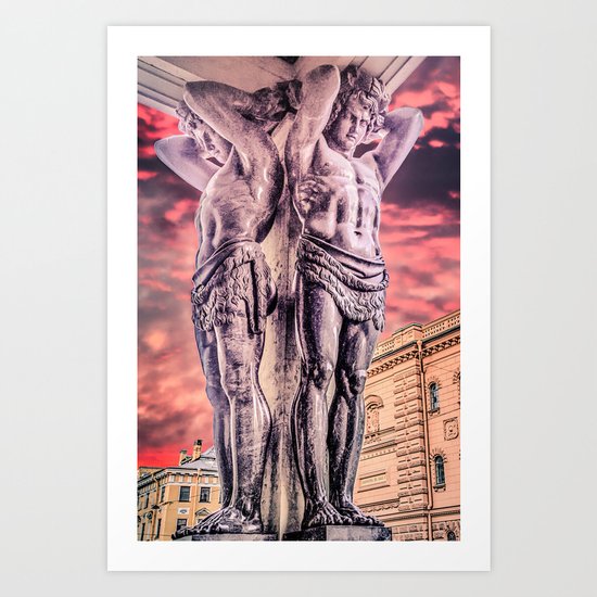 Atlantes of the New Hermitage in Saint-Petersburg Art Print