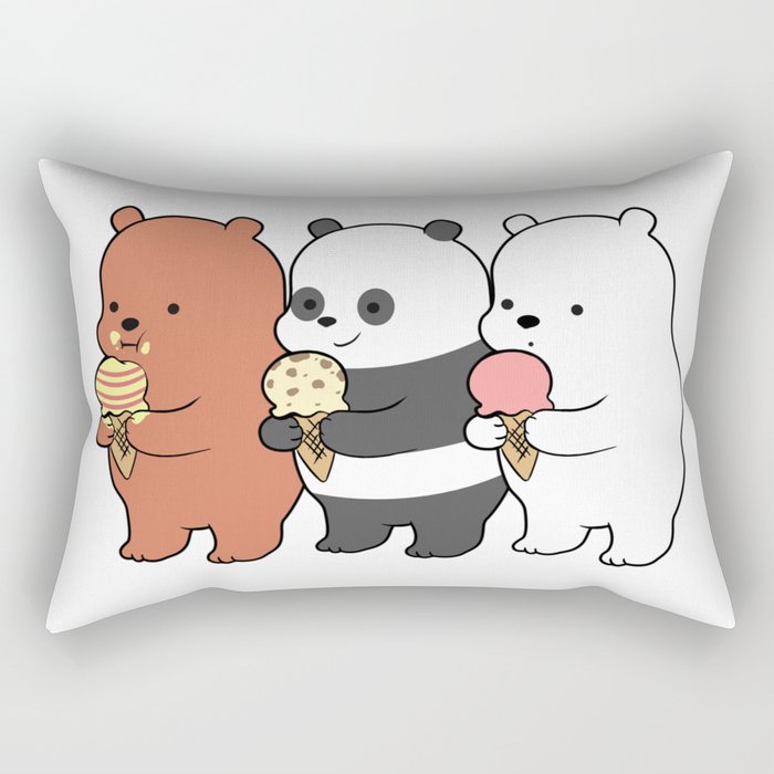 Baby Bears Eating Some Ice Cream Rectangular Pillow