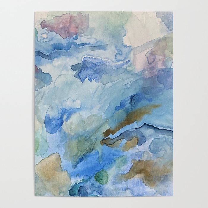 Watercolor Clouds Poster