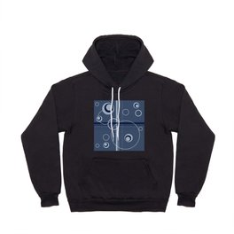Abstract lines and circles on stone blue background Hoody