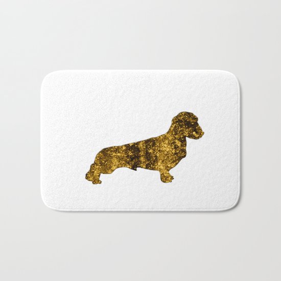 I LOVE my Dachshund I - Luxury glitter dog design Bath Mat