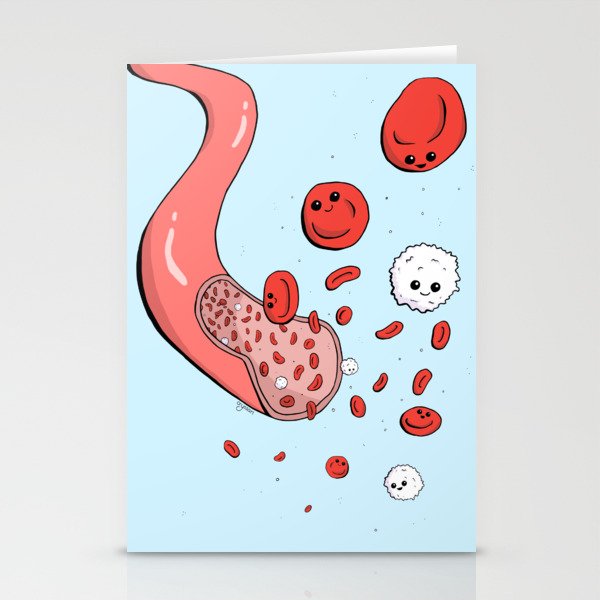 Cute blood cells Stationery Cards