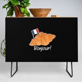 Bonjour French Croissant France Lover Credenza