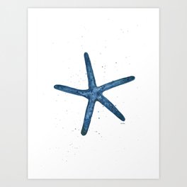 Navy Star Fish Art Print