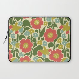 Retro 60s Floral Flower Leaf Vintage Color Laptop Sleeve