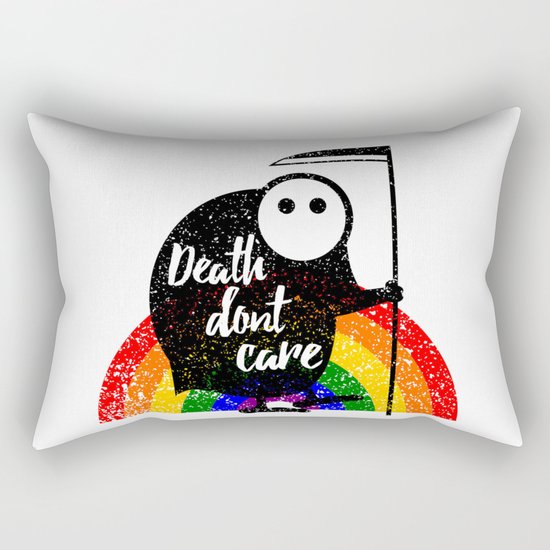 Death Don't Care Rectangular Pillow
