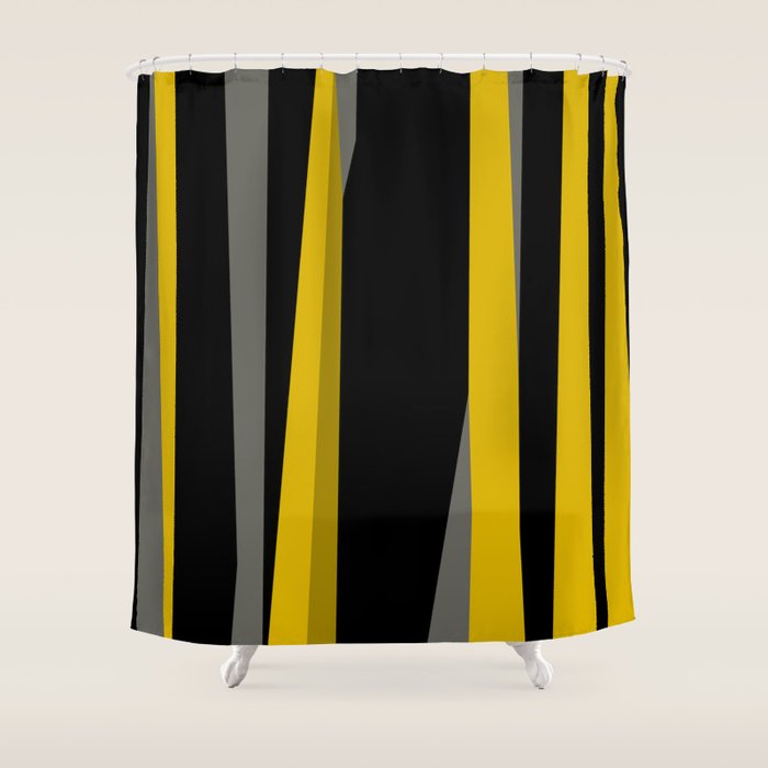 yellow gray and black Shower Curtain by christyleigh Society6