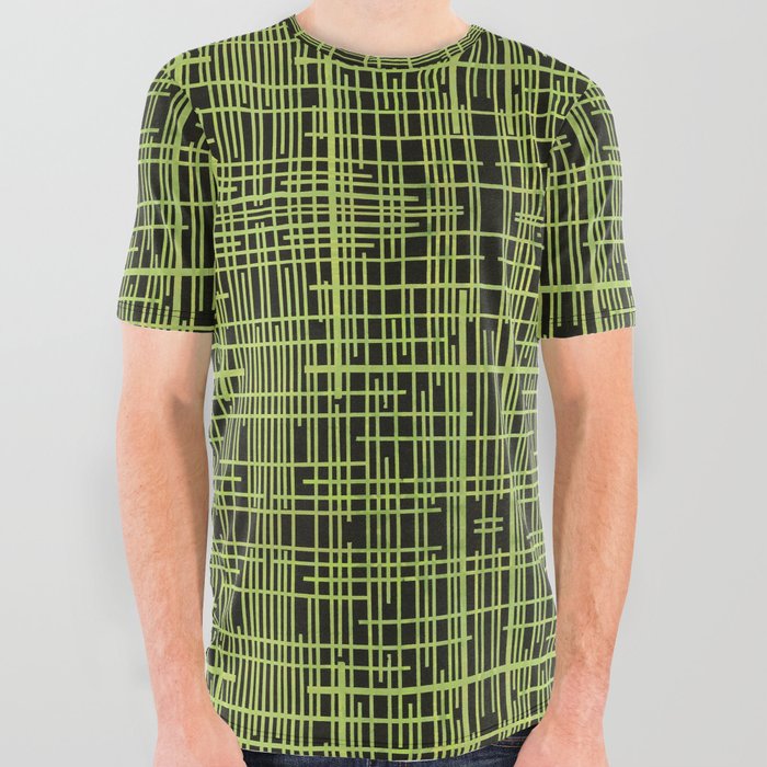 Lines Pattern All Over Graphic Tee