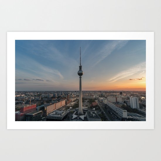 TV Tower at Sunset Art Print