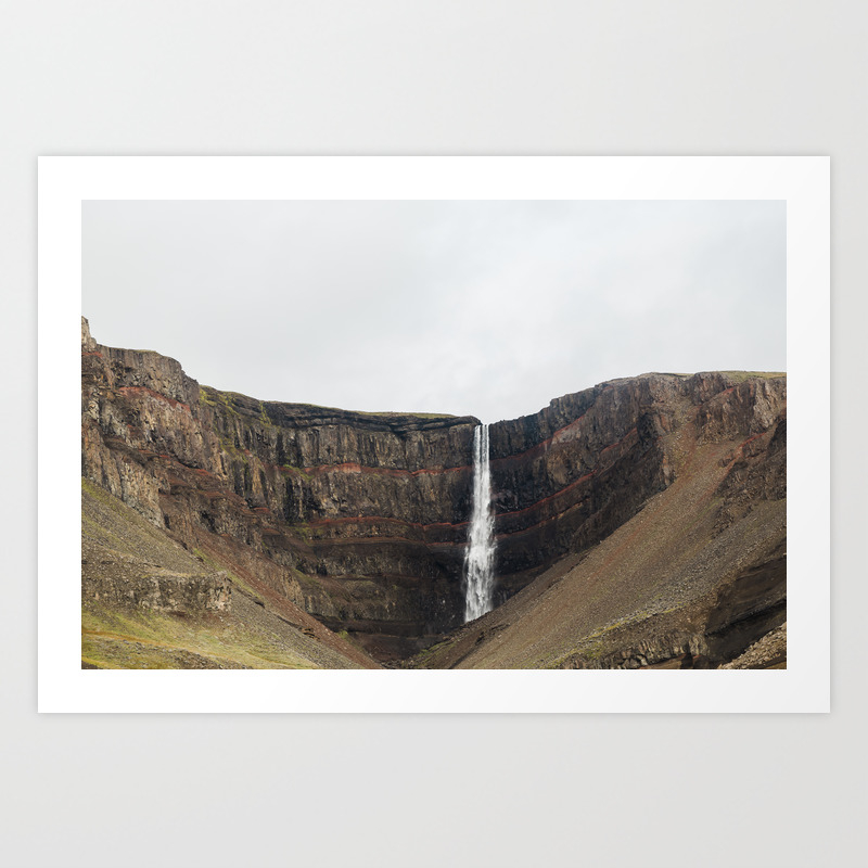Hengifoss Waterfall In Iceland Nature Landscape Art Print By Leythiana Society6