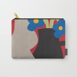 Honfleur 09 Still Life Minimalism Carry-All Pouch | Floral, Tabletop, Earth Tones, Modern Art, Painting, Minimalism, Centerpiece, Still Life, Ceramics, Contemporary 