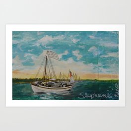 post card in a painting Art Print