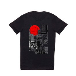 Tokyo street sunrise T Shirt | Architecture, Landscape, Graphic Design, Drawing, Curated, Dawn, Sunset, Illustration, Manga, Asia 