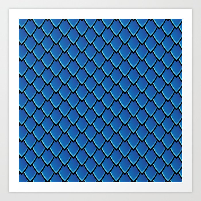 Dragon Scales (Blue) Art Print