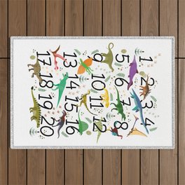 Colorful Dinosaur Numbers - Matches Alphabet Outdoor Rug