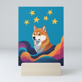 Shiba Inu and Stars Night Fantasy Series 2 Mini Art Print