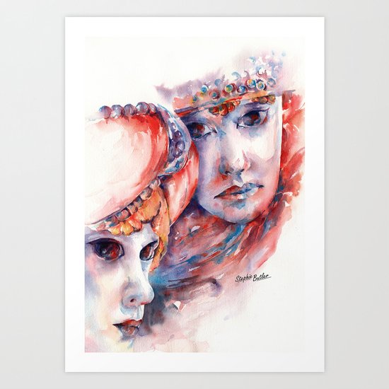 Fire and Ice ... Mask Art Print