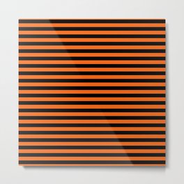 Black & Orange Tiger Stripes modern abstract pattern  Metal Print