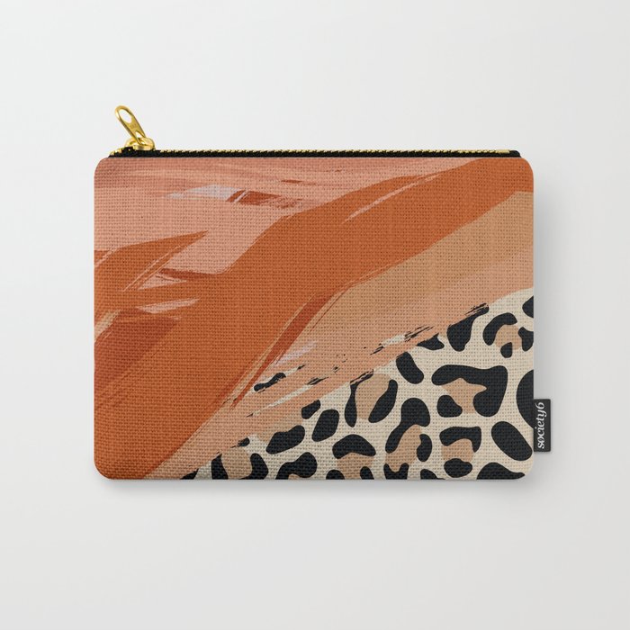 Grapes and cheetah slices - Boho Chic Collage Carry-All Pouch