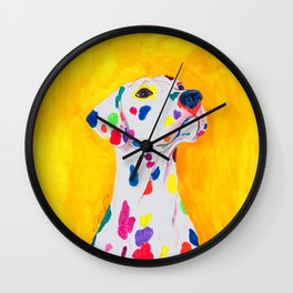 Lovey Wall Clock | Illustration, Ink, Dalmation, Painting, Dog, Expressionism, Watercolor, Pet, Fantasy, Coloredspots 