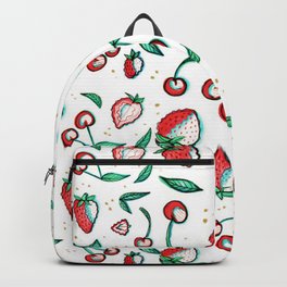 Strawberry cherry illustration pattern  Backpack
