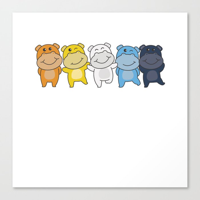 Aroace Flag Pride Lgbtq Cute Hippo Canvas Print