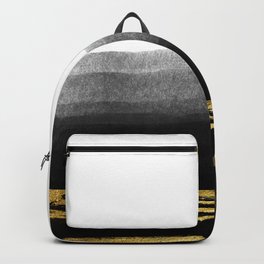 Black & Gold Stripes on White - Mix & Match with Simplicty of life Backpack