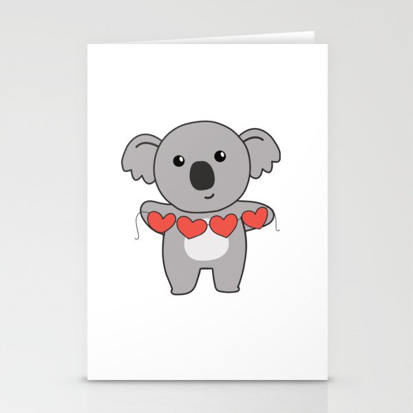 Koala For Valentine's Day Sweet Animals With Stationery Cards