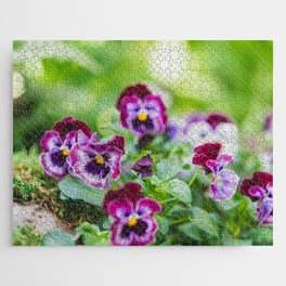 Woodland Spring Pansies Jigsaw Puzzle