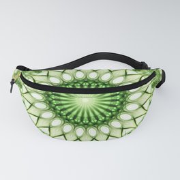 Glowing green mandala Fanny Pack