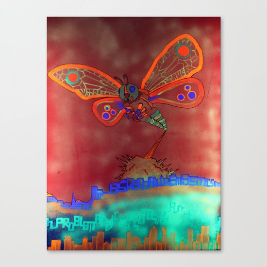 Bad Ash Mothra Funker Full (Wobblesauce) Canvas Print