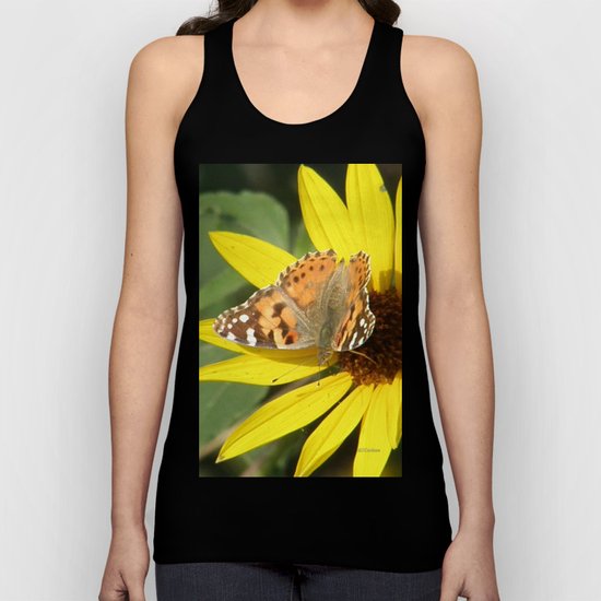 Painted Lady Butterfly Picks Pollen Unisex Tank Top