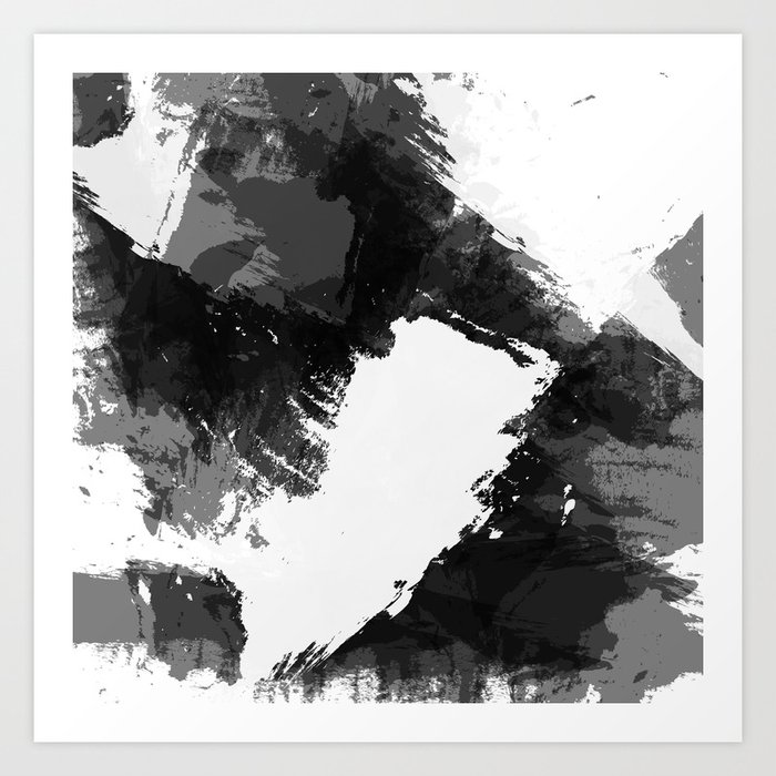Black and White Paint Splash Art Print by Design Minds Boutique | Society6