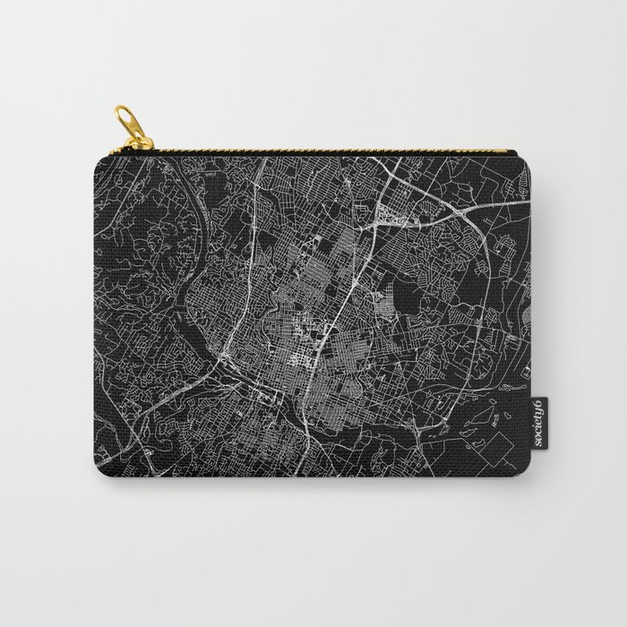 Austin Black Map Carry-All Pouch