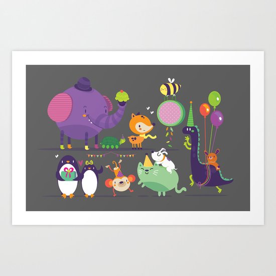 Party animals Art Print
