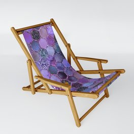 Purple geometric hexagonal elegant & luxury pattern Sling Chair