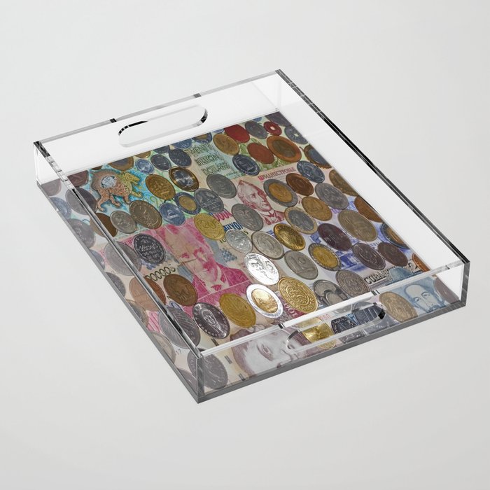 International Coins and Money Acrylic Tray