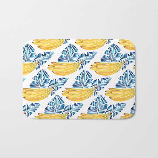 Banana Bunch – Navy Leaves Bath Mat