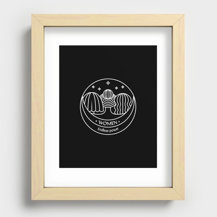 Women Power Moon Tribe Recessed Framed Print