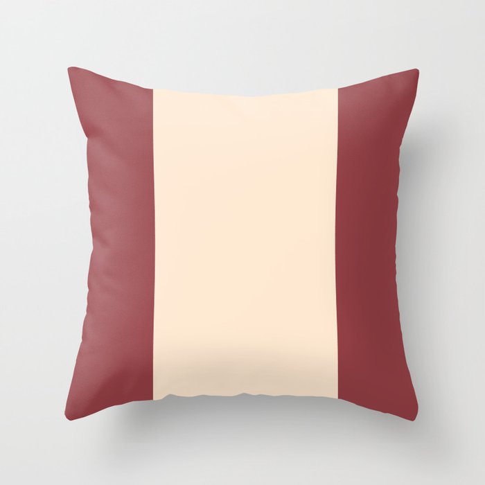Color Block Stripe Dark Red Throw Pillow