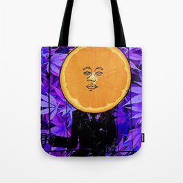 Purple Orange Plant - Dream Pop Surrealism Tote Bag | Orange, Weed, Digital, Dreampop, Cannabis, Illustration, Green, 420, Surreal, Ultra Violet 