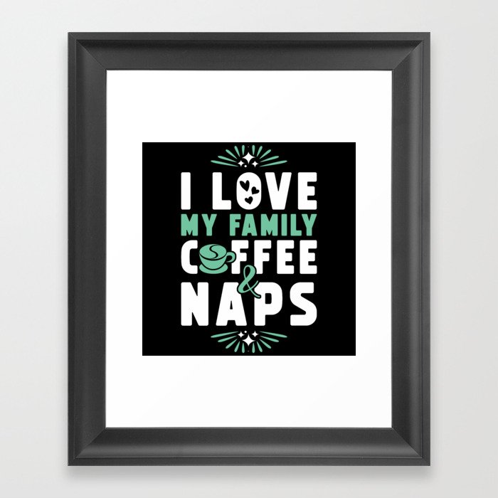 Family Coffee And Nap Framed Art Print