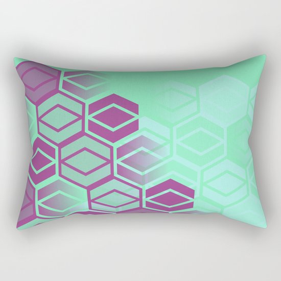 Purple on Mint Rectangular Pillow