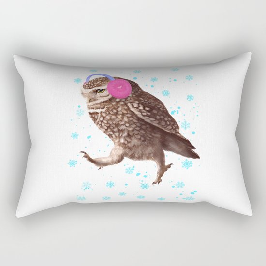 Owl with headphones Rectangular Pillow