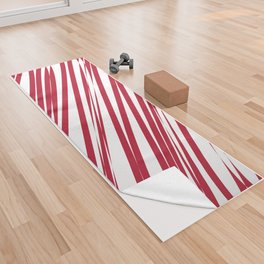 Strawberry stripes background Yoga Towel
