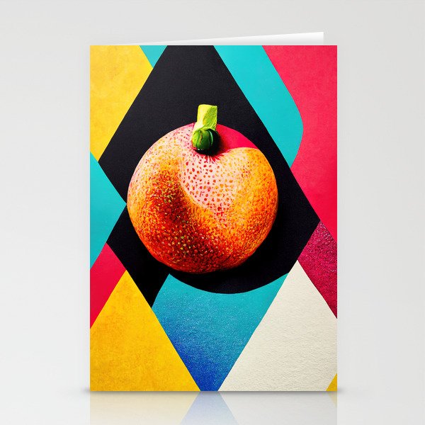 An Orange For One - Abstract Minimalist Digital Retro Poster Art Stationery Cards