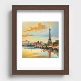 Paris in WaterColor Recessed Framed Print